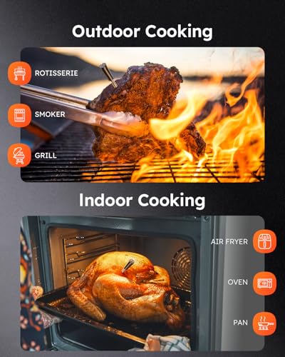 JoyBear Silver Wireless Bluetooth Meat Thermometer with 6 Sensors & Instant Read
