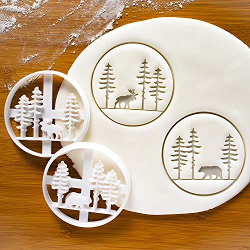 Set of 2 Bakerlogy Forest Animal Cookie Cutters – Moose & Bear, 3"