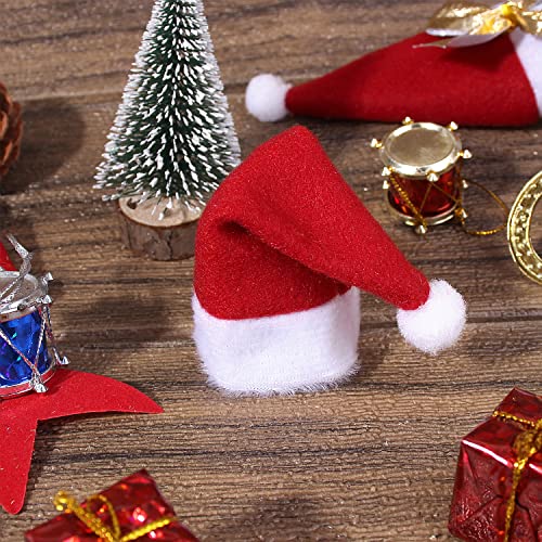 10PCS Mini Santa Hat Wine Bottle Covers Christmas Home Decor