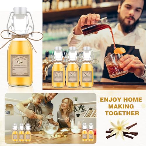 20 Pack 4 oz Swing Top Glass Bottles for Food Storage & DIY Vanilla Extract