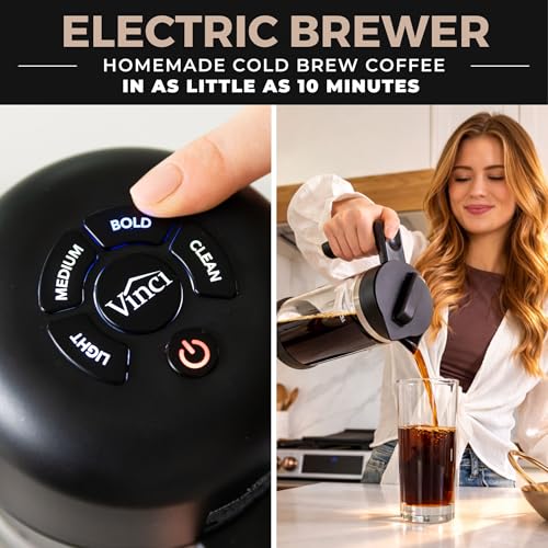 VINCI Express 1.4L Electric Cold Brew Coffee Maker - Fast 10-Minute Brewer