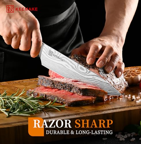 KEEMAKE 8-Inch Chef Knife - Ultra Sharp Kitchen Knife with Ergonomic Handle