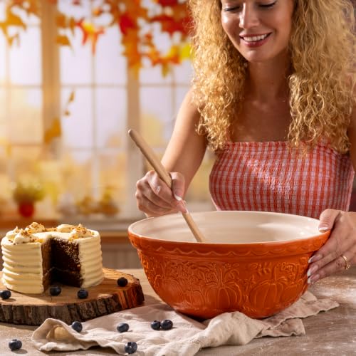 Mason Cash In the Pumpkin Patch S12 Mixing Bowl Stoneware, 4.25 Qt,