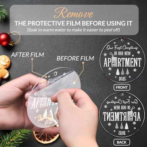 Our First Christmas in New Apartment 2025 - Apartment Decor Housewarming Gifts, Housewarming Gifts for Couples & Families - 1st Apartment Christmas Ornament - New Home Gift Ideas - Acrylic Ornament