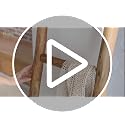 FUIN Rustic Wooden Blanket Ladder 57in - Fully Assembled, Brown Medium