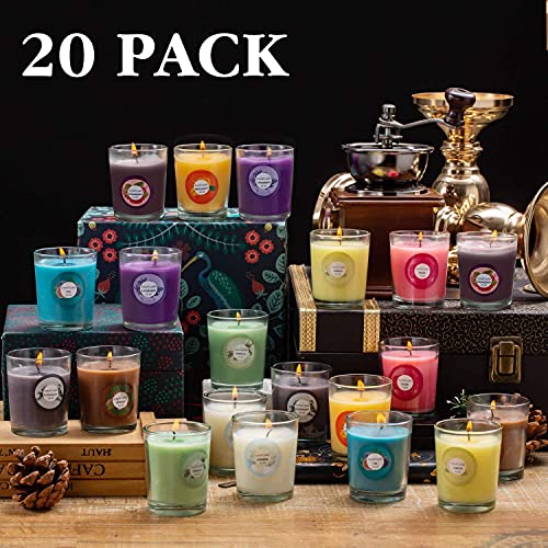 Scented Candle Set with 20 Colors - Natural Soy Wax Aromatherapy Candles Gift