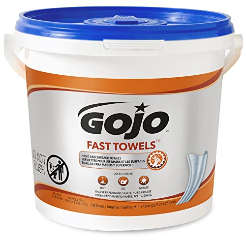 GOJO Heavy Duty Textured Wet Towels 130ct Citrus Scent | Fast Hand & Surface Cleaning Wipes