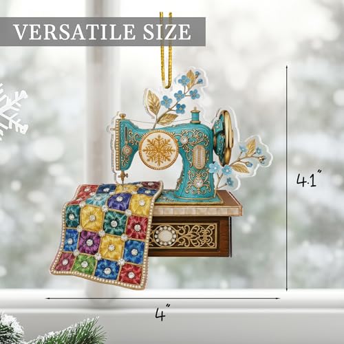 Sensemory Blue Sewing Ornament for Christmas Tree – Quilter & Seamstress Gift