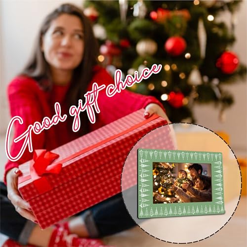 Christmas Photo Frame Fits The 4x6 Inches Picture - Christmas Wooden Frame Decoration For Home Office Party - Merry Christmas Tree Decorative Keepsake - Holiday Picture Frame For Gifting(Green) - A06