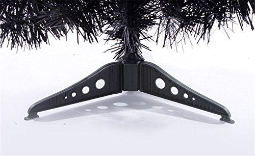 MOJUN 90cm Artificial Christmas Tree with Plastic Stand Holder Base – Black