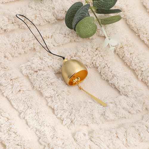 3Pcs Small Gold Plated Hanging Bells for Door Knob Window Home Pendant Wind Chime Camping Tent Fengshui Bell for Good Luck Wealth and Safe Window for DIY Christmas Tree Home Garden Hanging Decoration