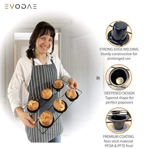 12-Cup Carbon Steel Popover Pans Set of 2 - Nonstick, PFOA & PTFE Free