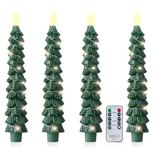 Christmas Tree Flameless Candles with Remote Control - Safe Holiday Decor
