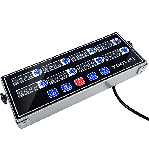 Commercial 8 Channel Digital Kitchen Timer Loud Alarm Cook