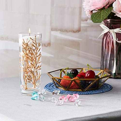 WILLBOND 30 Pcs Faux Flowers for Floating Candles Floating Flowers Vase Fillers for Centerpieces Mini Flower Filler Filling in Cylinder for Wedding Centerpiece Party Decor (Gold)