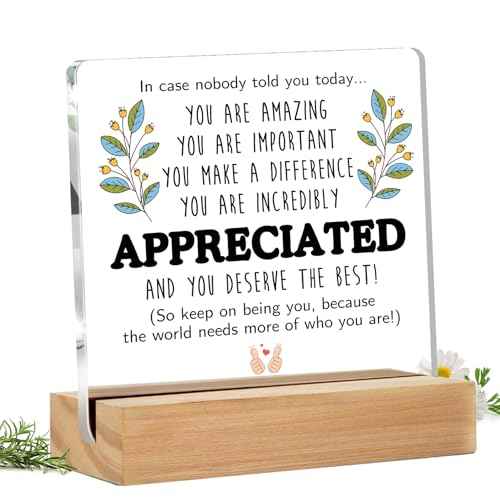 Inspirational Appreciation Gifts for Coworker Teacher Friends - Office Desk Decor - Thank You Christmas Stocking Stuffers for Employee - Welcome Farewell Birthday Retirement (4 X 4 Inches)
