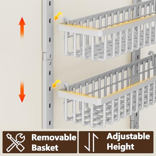 POKIPO 9 Tier Over The Door Pantry Organizer, 2 in 1 Wall Mount or