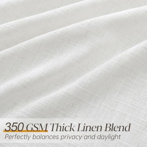Natural Linen Pinch Pleated Curtains 112 Inch Long, 2 Panels - Pack of 2