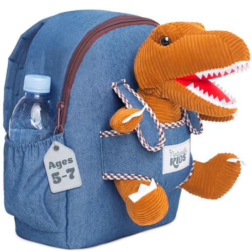 Toddler Dinosaur Backpack with Plush T-Rex Toy - Medium, Brown - Variation of THIS listing 01 Dinosaur / Medium