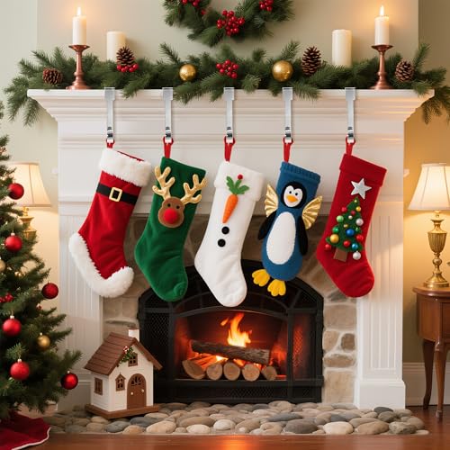 Christmas Stocking Holder Hanger for Fireplace & Mantle Decorations
