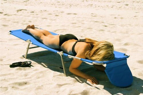 Ostrich Original Chaise Lounge - 72 x 22 Inch Portable Reclining Chair for Beach, Patio & Pool - Ocean Blue