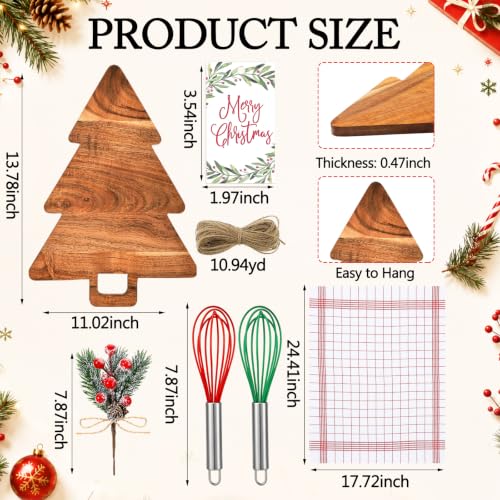 Dark Wood Christmas Tree Kitchen Gift Set - 12-Piece Cooking & Baking Gifts