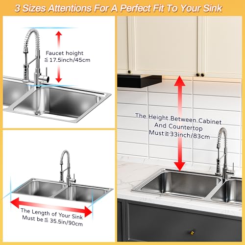 Black Over The Sink Dish Drying Rack 22.6-35.5" Expandable 2-Tier Kitchen Organizer