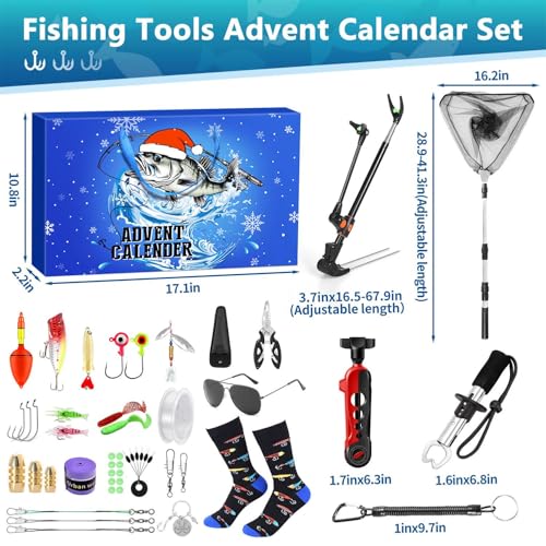 MOVINPE 2026 Fishing Advent Calendar with 24 Lure & Gear Surprises for Fish Lovers