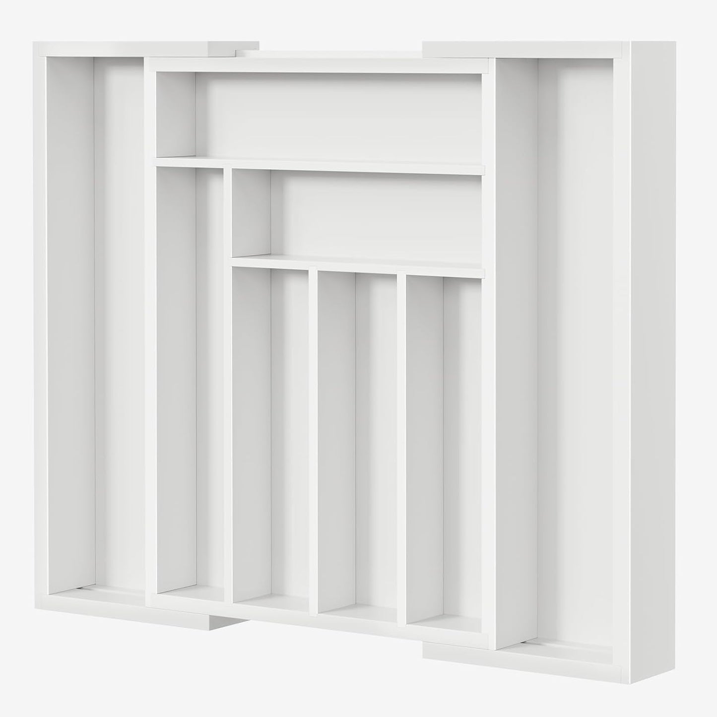 Pipishell Bamboo Drawer Organizer - Adjustable Utensil Holder & Cutlery Tray | White Wood Dividers