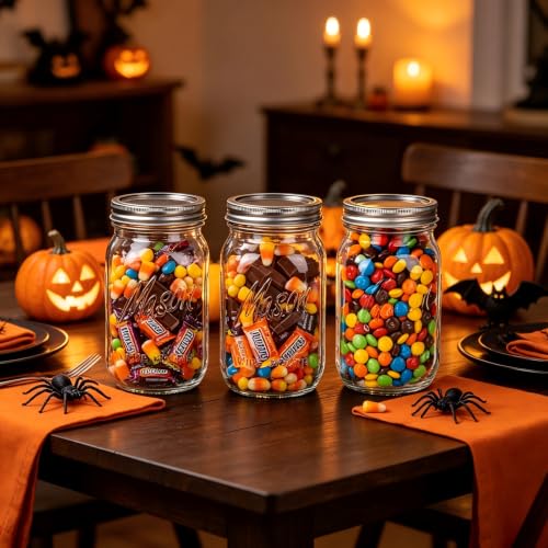 Wellife Wide Mouth Mason Jars 32oz - 4 Pack for Canning & Food Storage