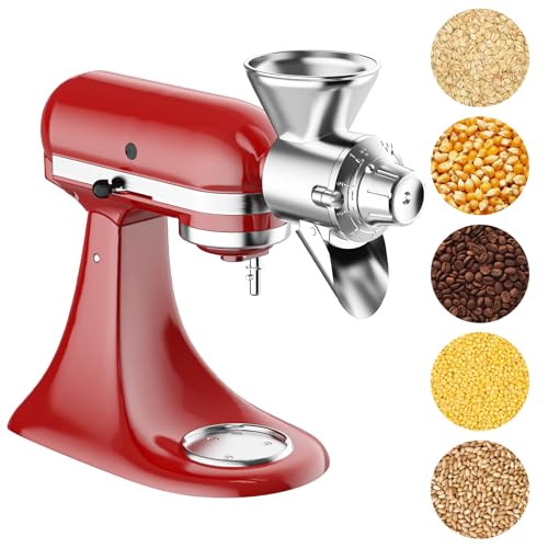 Grain Mill Attachment for KitchenAid Stand Mixer - Adjustable Coarse to Fine Grinding