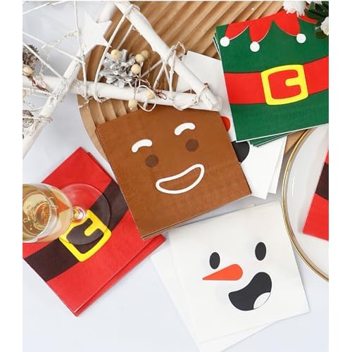 100 PK Christmas Napkins Paper - 3-ply Christmas Cocktail Napkins Disposable Napkins Party Napkins Beverage Napkins Funny for Christimas Decorations Table D?cor Party Supplies