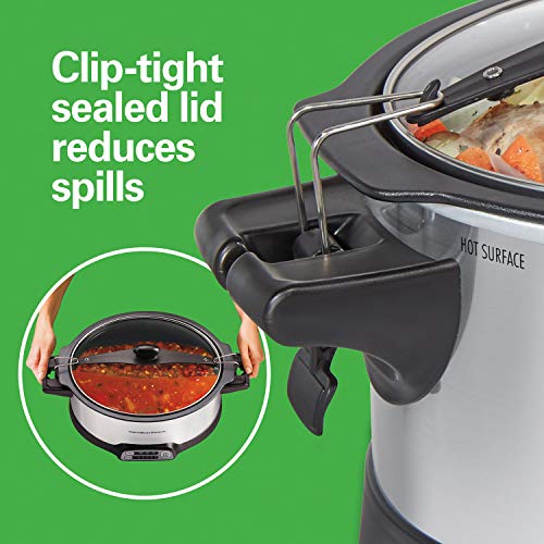 Hamilton Beach Programmable 6 Qt Slow Cooker with Stovetop Sear & Travel Lid Lock - Silver (33663)