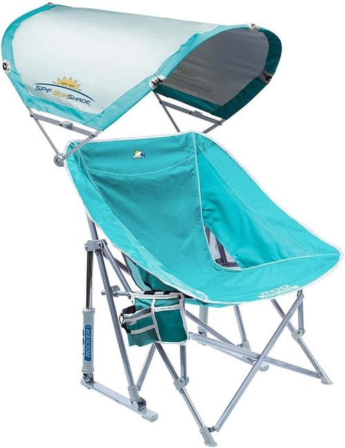 GCI Outdoor Rocking Chair - Waterside Pod with Sunshade Canopy | Comfortable Outdoor Seating