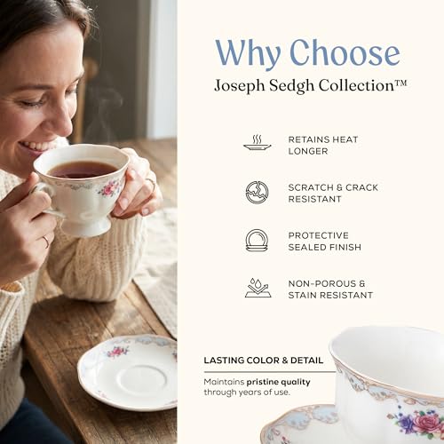 Joseph Sedgh Collection Romantic Bloom Bone China Dinnerware Set - 20 Piece Service for 4