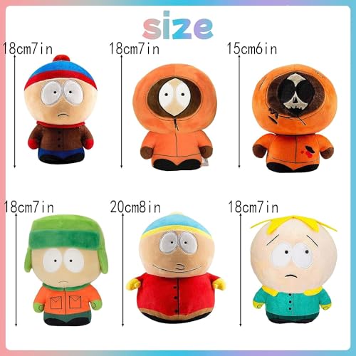 6Pcs Anime Plush Toys Soft Dolls Cute Pillow Stuffed Animals for Kids & Fans