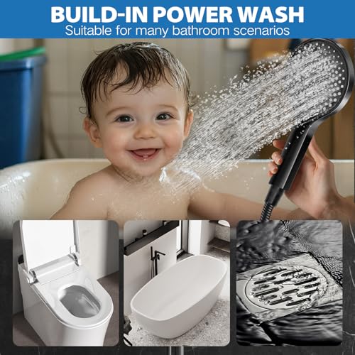 Shower Head,12" High Pressure Rainfall Head with Handheld Dual Spray