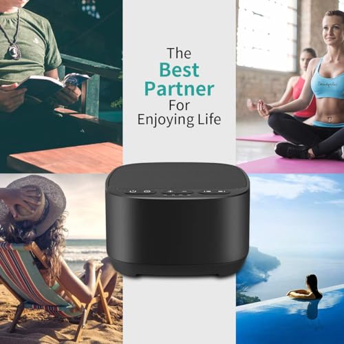 Sleep Sound White Noise Machine Black - 40 Soothing Sounds, Timer & Memory