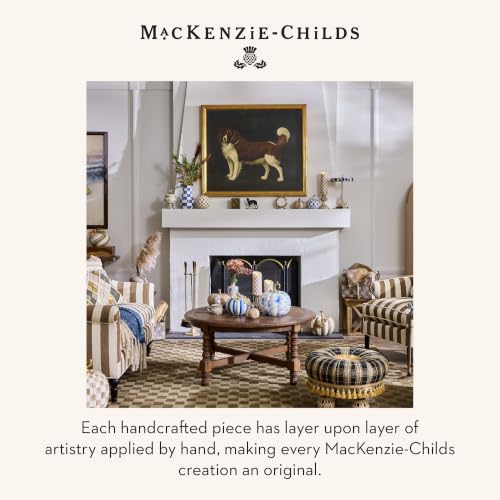 MACKENZIE-CHILDS Resin Pumpkin, Small, Brown-and-White Mocha Check