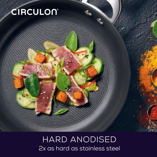 Circulon Symmetry 10" & 12" Hard Anodized Nonstick Frying Pan Set, Black