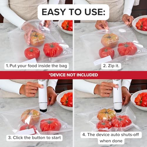 Reusable Vacuum Sealer Bags 8x10 in - BPA-Free Food Storage Set of 30 - Leak-Proof & Odor-Resistant for Freezer & Microwave - Variation: Small Bags