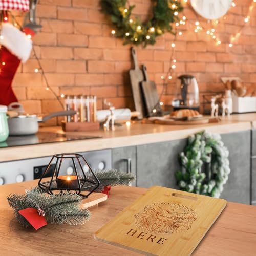 Tioncy Christmas Krampus Bamboo Cutting Board Place Sacrifice Here
