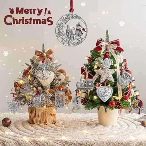 Christmas Ornaments, 2025 Solid Pewter Christmas Tree Ornament Handcrafted Metal DIY Hanging Craft Collectibles for Xmas Trees Home Party Party Gifts (Snowman)