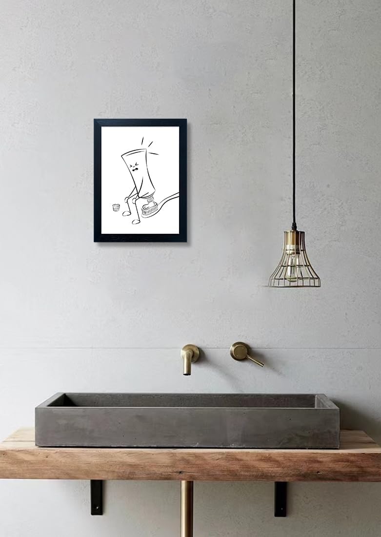 Regine Switzerland Black and White Bathroom Wall Art - Funny Toilet Canvas Print | Minimalist Decor