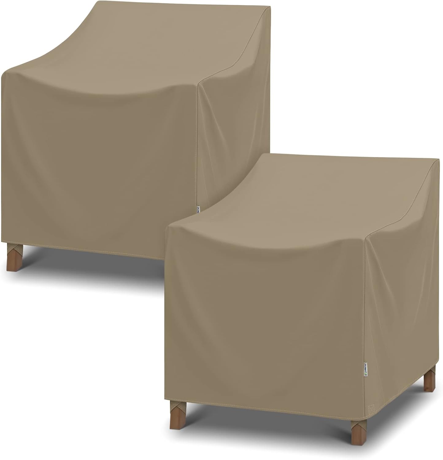 SunPatio Outdoor Chair Covers - Waterproof Heavy Duty Protection | 2 Pack, Fade & Rip Resistant, Taupe 33.5"W x 37"D x 36"H