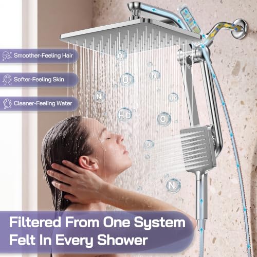 High Pressure Filtered Shower Head with Handheld Combo - Chrome