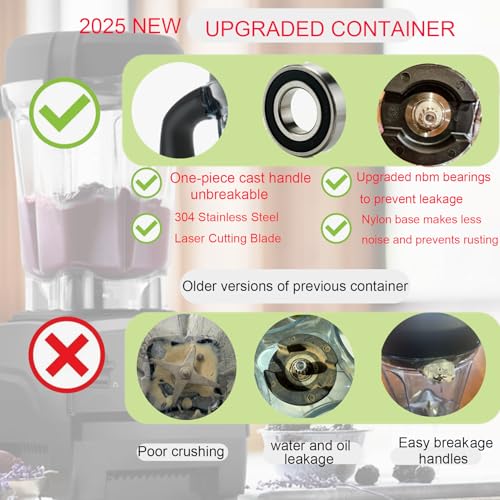 64oz Low-Profile Blender Pitcher Container Compatible with Vitamix Classic & Commercial Series