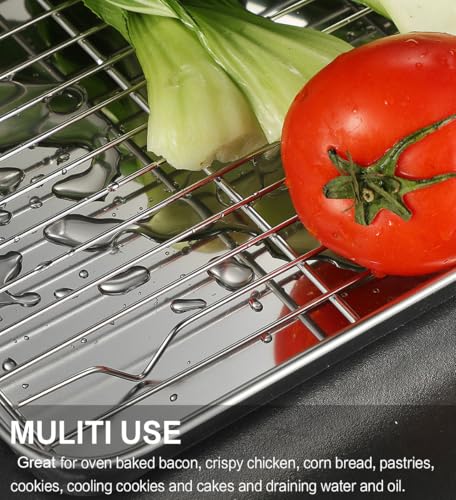 9-Piece Baking Sheet Set with Cooling Racks and Silicone Mats - 3 Sizes