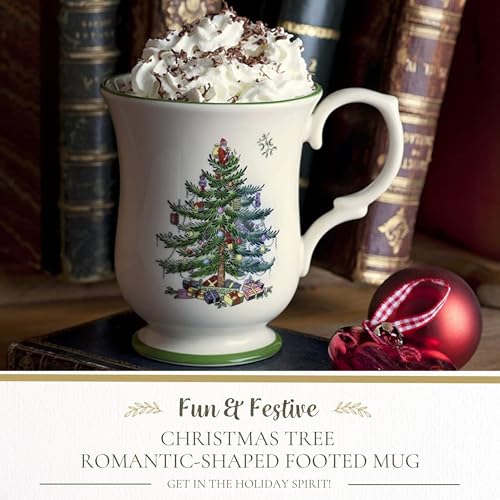 Spode Christmas Tree 12oz Footed Mug with Santa & Holiday Decor