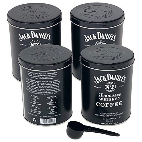 Vanilla Jack Daniels Coffee Gift Pack - 4 Cans, 8.8oz Each with Measuring Spoon